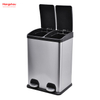 40L Kitchen Garbage Classification Waste Cafeteria Sorting Garbage Bins Outdoor Stainless Steel Environment protection Classification Trash Can