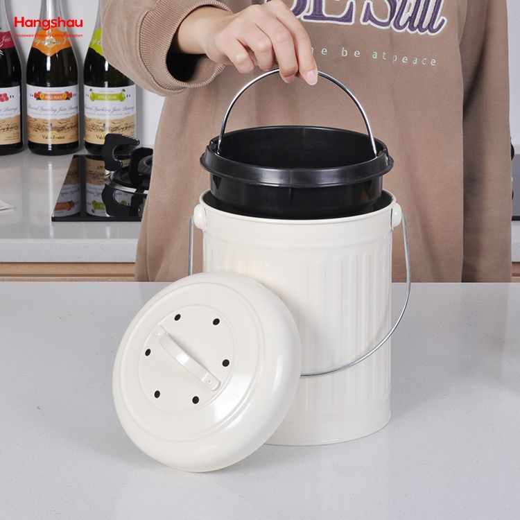 Food Waste Compost Bin Countertop Table Garbage Container Odor-free Compost Bin Stainless Steel Kitchen Compost Bin