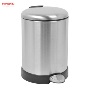Durabl5L Stainless Steel Armor Style Flat Foot Pedal Trash Can Metal Trash Bin With Bowl Soft Close Lid Fingerprint-proof