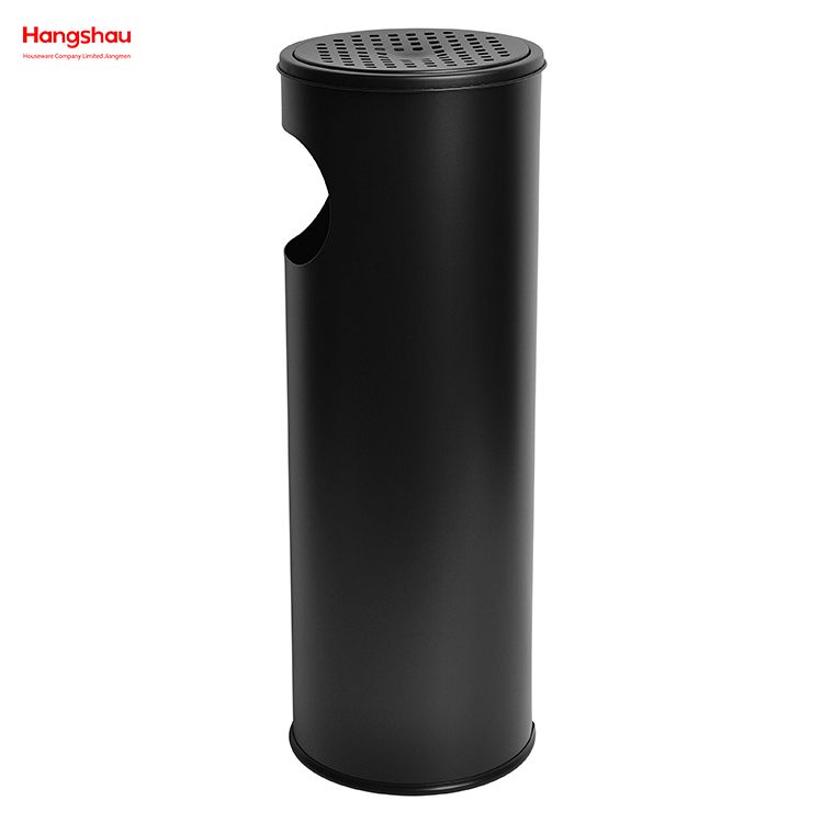12L Metal With An Ashtray In The Hotel Lobby Trash Can Ashtrays in Public Places Waste Bins Smoking Area Trash Can Stainless Steel Round Ashtray Dustbin 