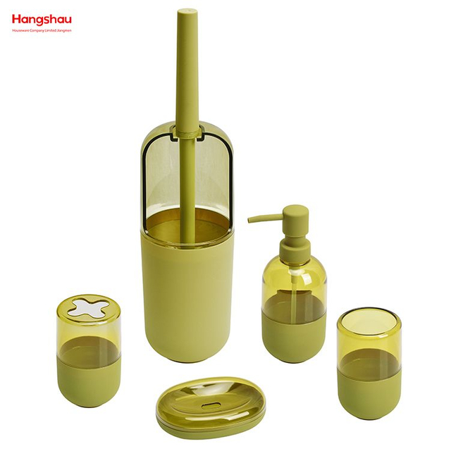 Bathroom Plastic Trash Can Toilet Brush Accessories Luxury Set Plastic Bathroom Lotion Bottle Dispenser Foam Pump Soap Bottle Complete 