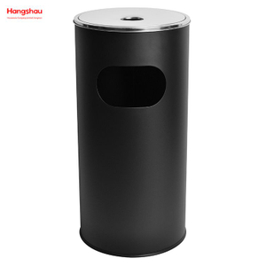 30L Smoking Area Trash Can Round Ashtray Dustbin Metal With An Ashtray In The Hotel Lobby Trash Can Stainless Steel Ashtrays in Public Places Waste Bins