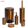 Luxury Family Soap Dispenser Toothbrush Holder Tumbler Soap Dish Toiletbrush Holder Ceramic Bathroom Accessories Luxury Set Stainless Steel Brushed And Bronze Lacquer Spraying