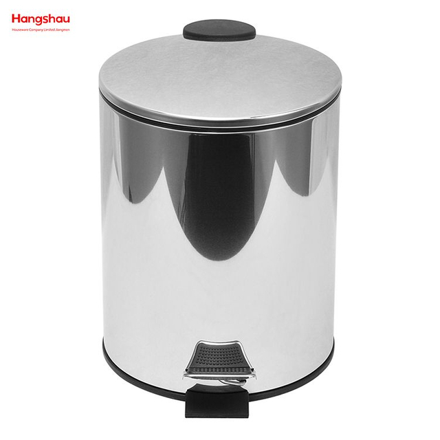 5L Household Kitchen Waste Bins Bathroom Pedal Bin Stainless Steel Trash Can