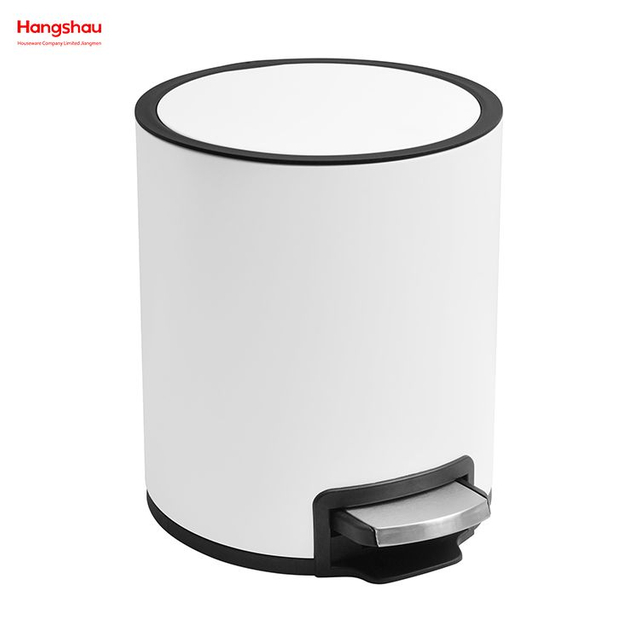 3L Bathroom Simple Dustbin Garbage Can Trash Can Bedroom Household Plastic Foot Pedal Dust Bins Office Pedal Waste Bin For Indoor Trash Can Small 