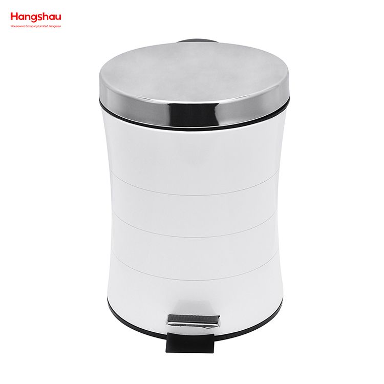 5L Bathroom Powder Coating Household Pedal Waste Bin Metal Trash Can For Indoor Trash Can Morden Style Dustbin Garbage Can Dust Bins