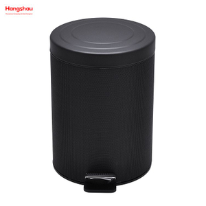 5L Round Metal Morden Style Dustbin Garbage Can PU PP Powder Coating Household Pedal Waste Bin Dust Bins For Indoor Trash Can Bathroom Trash Can 