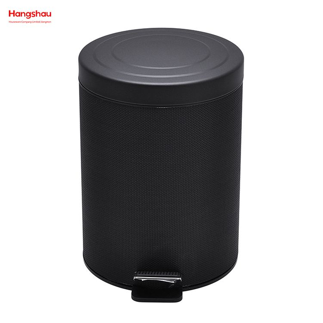 5L Round Metal Morden Style Dustbin Garbage Can PU PP Powder Coating Household Pedal Waste Bin Dust Bins For Indoor Trash Can Bathroom Trash Can 