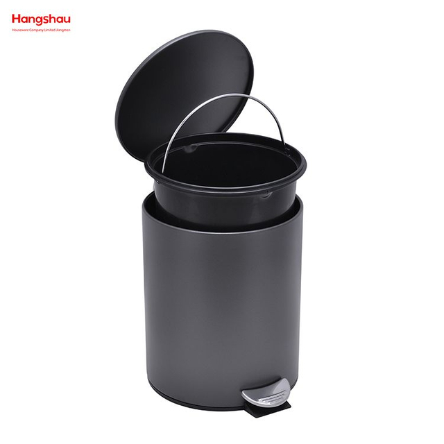 5L Powder Coating Household Pedal Waste Bin Bathroom Metal Trash Can For Indoor Trash Can Morden Style Dustbin Garbage Can Dust Bins