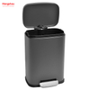 5L Square Metal Powder Coating Waste Bin Dust Bins Pedal Morden Style Dustbin Garbage Can Household Bathroom Trash Can For Indoor Trash Can 