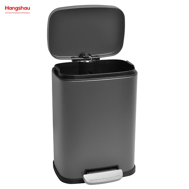 5L Square Metal Powder Coating Waste Bin Dust Bins Pedal Morden Style Dustbin Garbage Can Household Bathroom Trash Can For Indoor Trash Can 