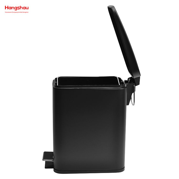 5L Household Square Bathroom Trash Can For Indoor Trash Can Metal Powder Coating Waste Bin Dust Bins Pedal Morden Style Dustbin Garbage Can