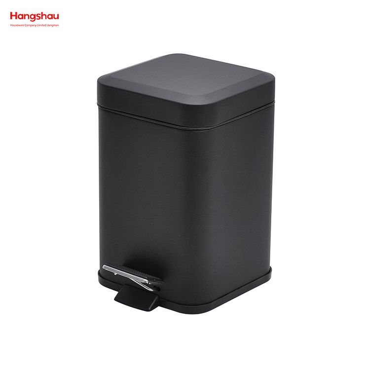 3L Stainless Steel Square Pedal Bin with Soft Close Device High Quality Trash Can with Foot Pedal for Bathroom/bedroom/office Dustbin Pedal Bin Garbage Can