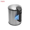 5L Stainless Steel Round Pedal Bin with Soft Close Device Household Bathroom Inner Bucket Trash Bin with Step Pedal for Office And Kitchen Use Waste Bins Genre Dustbin Garbage Can