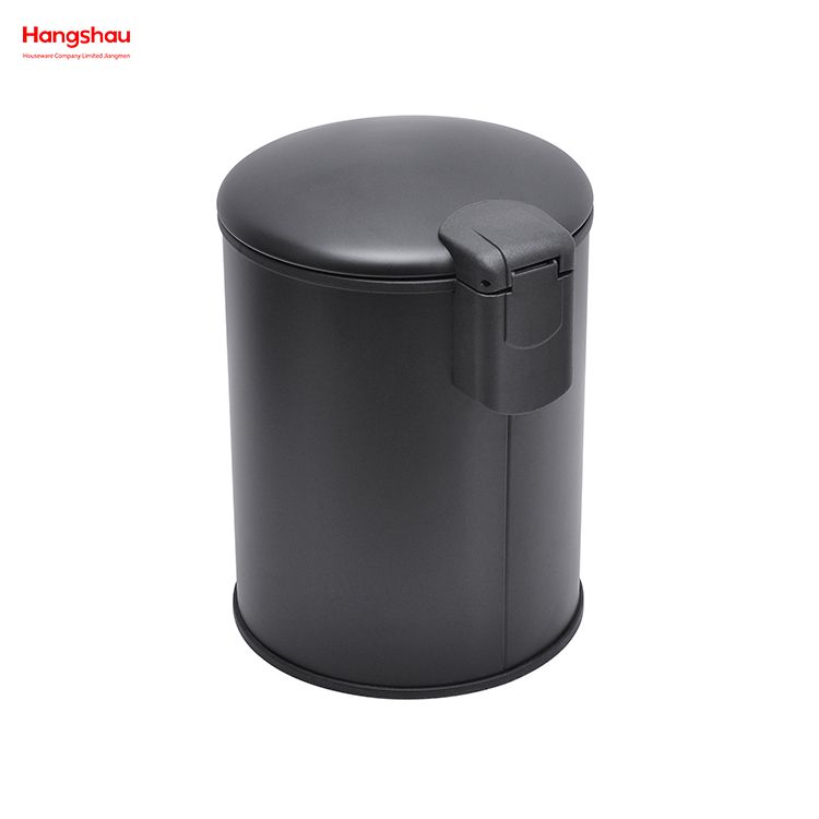 5L Stainless Steel Office Round Pedal Bin with Soft Close Devic Bedroom Household Plastic Foot Pedal Dust Bins Bathroom Simple Dustbin Garbage Can 