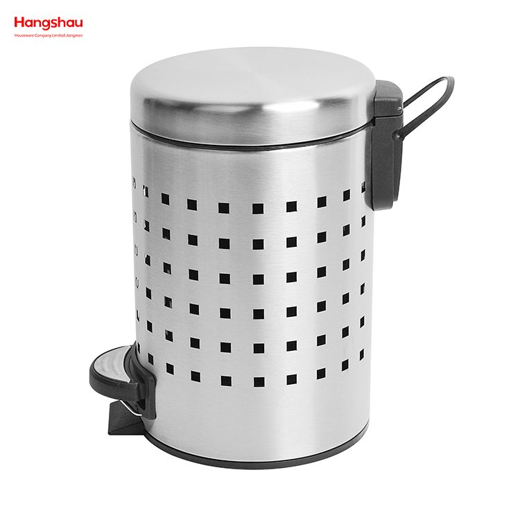 3L Restroom Stainless Steel Rubbish Waste Trash Can With Removable Inner Bucket Office Household Bathroom Bins With Lids Small Pedal Bin For Toilet 