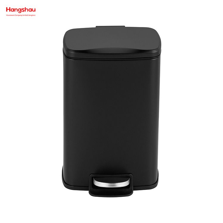 30L Stainless Steel Garbage Trash Bin For Kitchen Office Trash Can Custom Colorful Rectangular Silent Closing Foot Pedal 