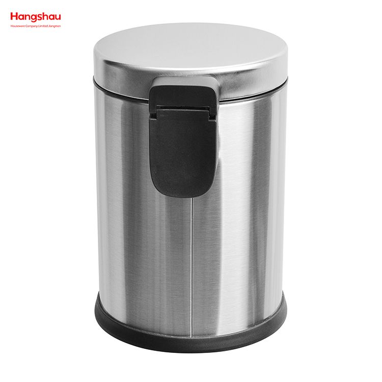3L Patent Design Household Pedal Waste Bin For Indoor Trash Can Foot Pedal Bathroom Metal Trash Can Powder Coating Morden Style Dustbin Garbage Can Dust Bins 