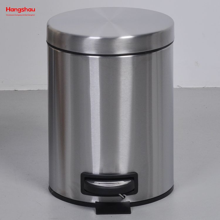 5L Morden Style Stainless Steel Pedal Bin Waste Bin Trash Bin Dustbin With Black Inner Bucket Trash Can