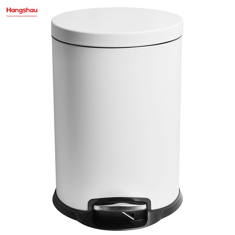 20 Liter / 5.3 Gallon Round Household Soft-close Trash Can With Foot Pedal Can Step Pedal Dustbin Kitchen Waste Bin Garbage Bin