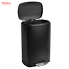 50L Office Lobby Stainless Steel For Kitchen Waste Bin Trash Can Garbage Trash Bin Hotels Cafeteria Custom Colorful Rectangular Foot Pedal Dustbin Large Capacity 