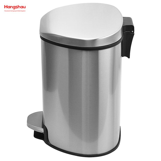12l Bathroom Stainless Steel Trash Can with Foot Pedal Special Shaped Garbage Bin