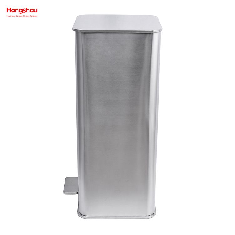 30L Stainless Steel Metal Morden Style Dustbin Kitchen Garbage Can Household Dust Bins For Indoor Trash Can Powder Coating Pedal Waste Bin Bathroom Trash Can 