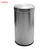 90L Stainless Steel Round Swing Lid Push Bin(with Inner Bucket) Outdoors Community Street Roadside Cafeteria Garbage Bins Stainless Steel Swing Lid Garbage Can Trash Can