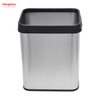26L Stainless Steel Square Bin Open Top Dustbin Household Kitchen Bar Opening Simple Trash Bin without Lid Garbage Bin 