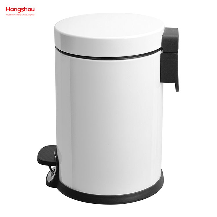Patented Design 3L Round Pedal Bin Office Pedal Waste Bin For Indoor Trash Can Small Trash Can Bedroom Household Plastic Foot Pedal Dust Bins Bathroom Simple Dustbin Garbage Can 