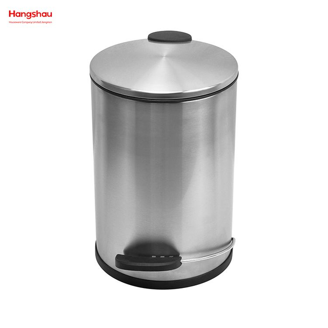 7L Patent Design Bathroom Metal Trash Can High Class Stainless Food Kitchen Waste Bin With Foot Pedal Garbage Can Dust Bins Household Pedal Waste Bin For Indoor Trash Can Foot Pedal 