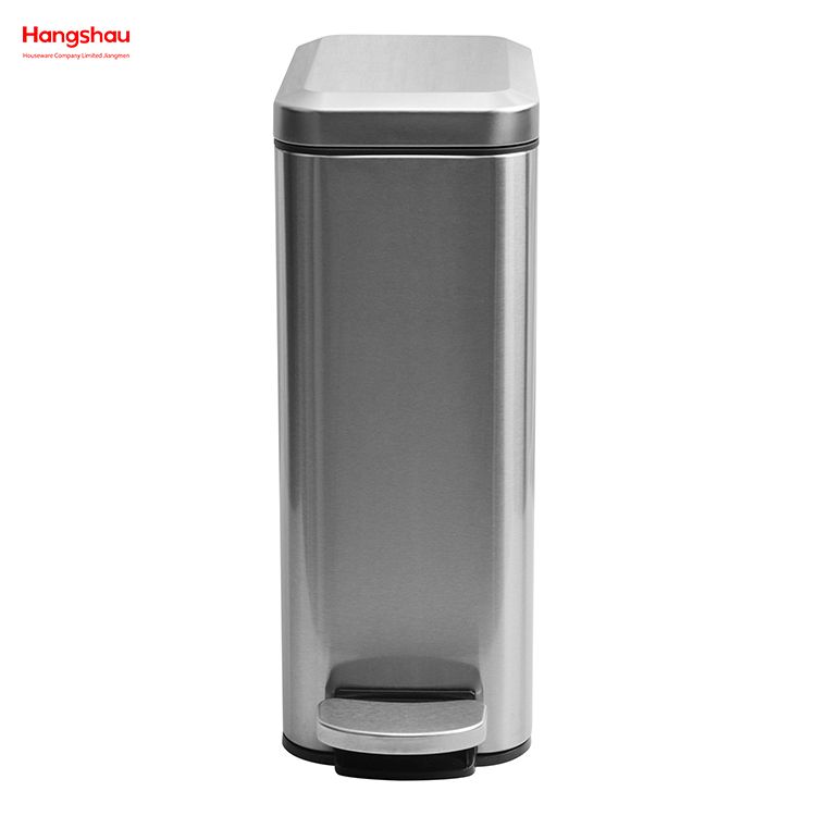 8L Stainless Steel Rectangular Pedal Bin Hotel Dust Bin Stainless Steel Foot Pedal Dustbin With Rubbish Bin Garbage For Kitchen Hotel Office Trash Can