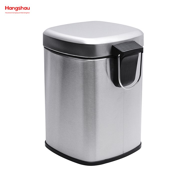 6L Square Stainless Steel Foot Pedal Dustbin Hotel Dust Bin Stainless Steel Foot Pedal Dustbin With Rubbish Bin Garbage For Kitchen Hotel Office Trash Can