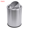 9L Round Shape Stainless Steel Swing Lid Waste Bin Hotel Room Round Swing Lid Metal Trash Bin Waste Bin Dustbin Steel Recycle Bin Metal Trash Can With Cover Lid