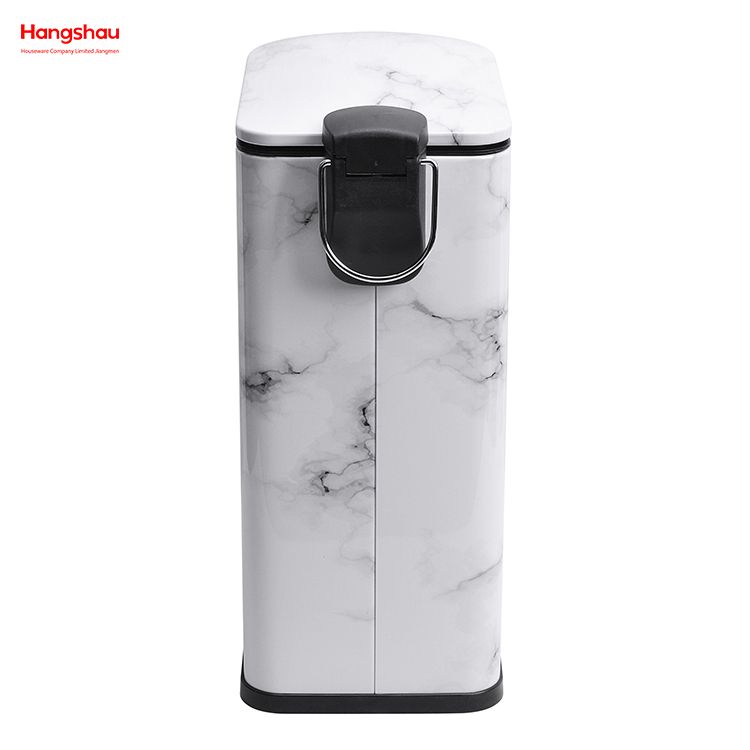 10L Household Stripe Printing Pedal Waste Bin DustBin Bathroom Trash Can Metal Morden Style Dustbin Garbage Can Lid Powder Coating For Indoor Trash Can