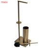 Aureate Bronze Brushed And Anti-fingerprint Lacquer Spraying Metal Toilet Brush Holder Lacquer Spraying Free Standing Stainless Steel Toilet Brush And Paper Holder Standing 