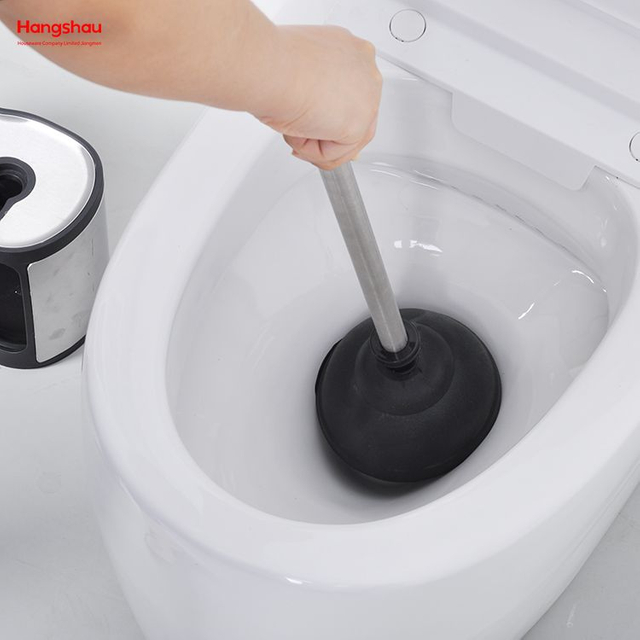 Economical Toilet Brush And Plunger Set Combo Stainless Steel Matte Bathroom Toilet Standing Metal Toilet Brush with Holder Plastic Brush Cleaning Set