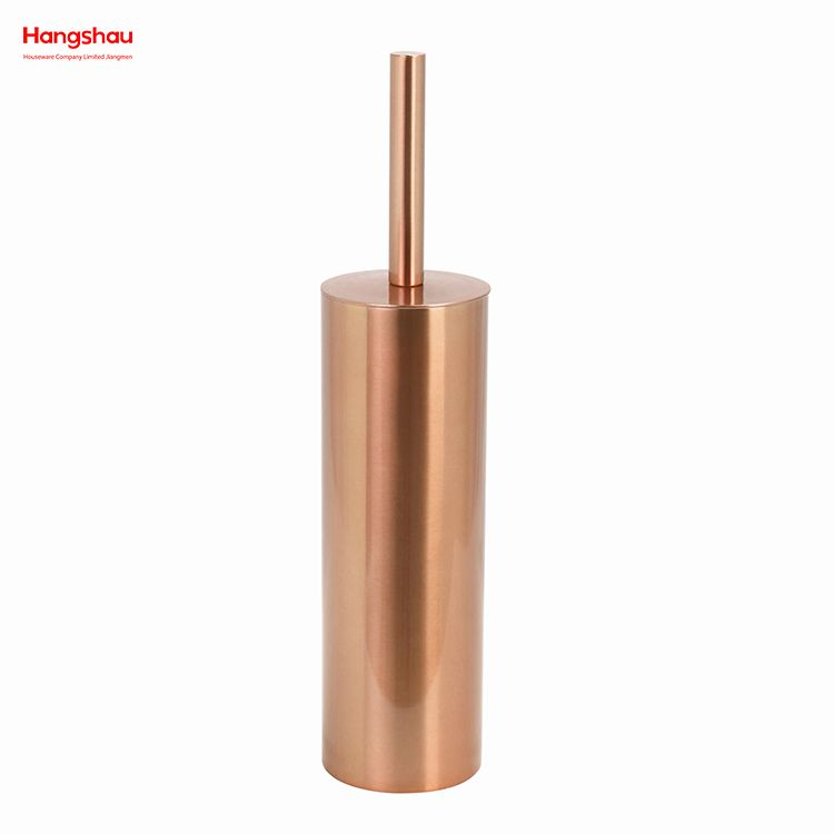 Luxury Metal Standing Toilet Brush Stainless Steel Bathroom Toilet with Holder Plastic Brush Cleaning Set 