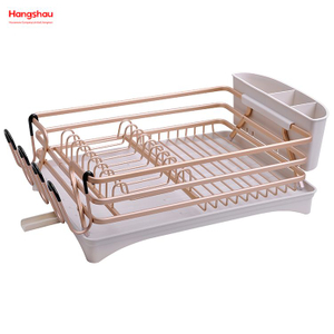 Aluminum Alloy Dish Rack over Sink Organizer Kitchen Stand Dish Rack Countertop Dish Rack Cup Holder Metal Drying Plastic Dish Tray Rack 