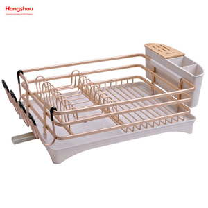 Kitchen Stand Dish Rack Countertop Dish Rack Cup Holder Aluminum Alloy Dish Rack over Sink Organizer Metal Drying Plastic Dish Tray Rack 