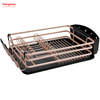 Kitchen Stand Dish Rack Countertop Dish Rack Cup Holder Golden Aluminum Alloy Dish Rack over Sink Organizer Metal Drying Plastic Dish Tray Rack 