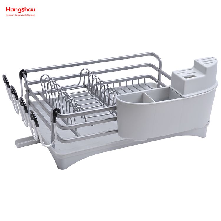 Aluminum Alloy Dish Rack over Sink Organizer Metal Drying Plastic Dish Tray Rack Kitchen Stand Dish Rack Countertop Dish Rack Cup Holder 
