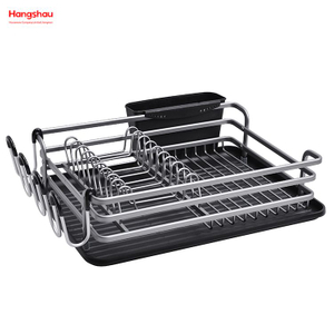 Kitchen Stand Dish Rack Countertop Dish Rack Cup Holder Black Aluminum Alloy Dish Rack over Sink Organizer Metal Drying Plastic Dish Tray Rack 