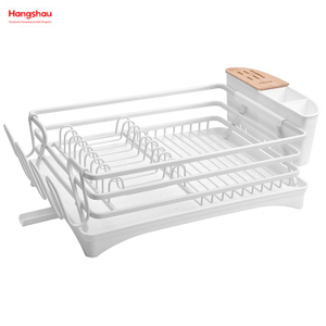 White Aluminum Alloy Dish Rack over Sink Organizer Metal Drying Plastic Dish Tray Rack Kitchen Stand Dish Rack Countertop Dish Rack Cup Holder 