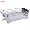 Kitchen Dish Rack Cup Holder Aluminum Alloy Dish Rack over Sink Organizer Stand Dish Rack Countertop Metal Drying Plastic Dish Tray Rack 