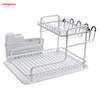 Metal Drying Dish Tray Rack Organizer Double Deck Stand Dish Rack Kitchen Utensils Storage Aluminum Alloy 