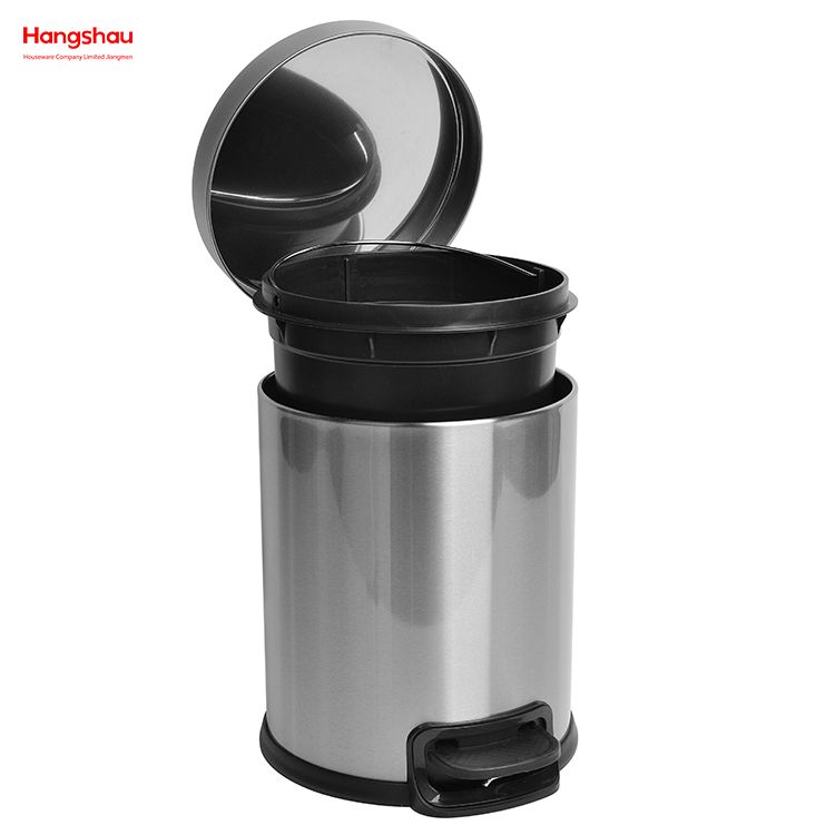 Matte stainless steel pedal waste bin