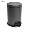 Brushed And Graphite Grey Lacquer Spraying Household Bathroom Stainless Steel 3L Pedal Trash Bin With Cover Closing Slowly And Mutely Round Trash Bin Waste Bin Dustbin