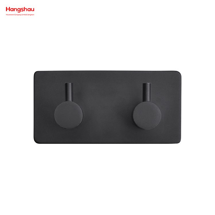 Two Hooks Stainless Steel Sticky Hook Adhesive Wall Hanging Hook with Dual Adhesive Tape Bathroom Metal Hooks for Wall