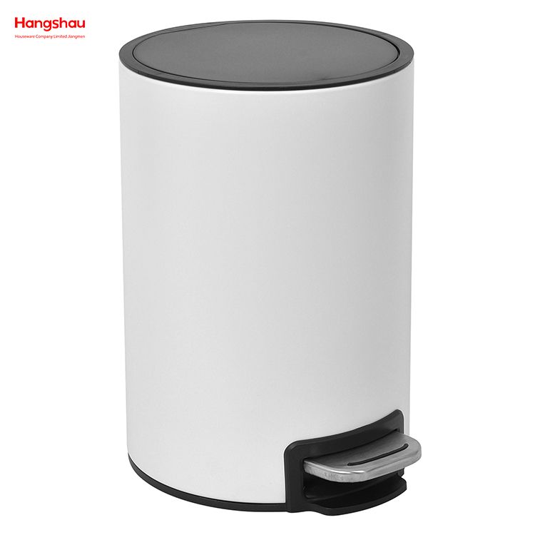 Indoor Trash Can Powder Coating Pedal Waste Bin Kitchen Garbage Can Bathroom Trash Can Metal Morden Style Dustbin Household Dust Bins